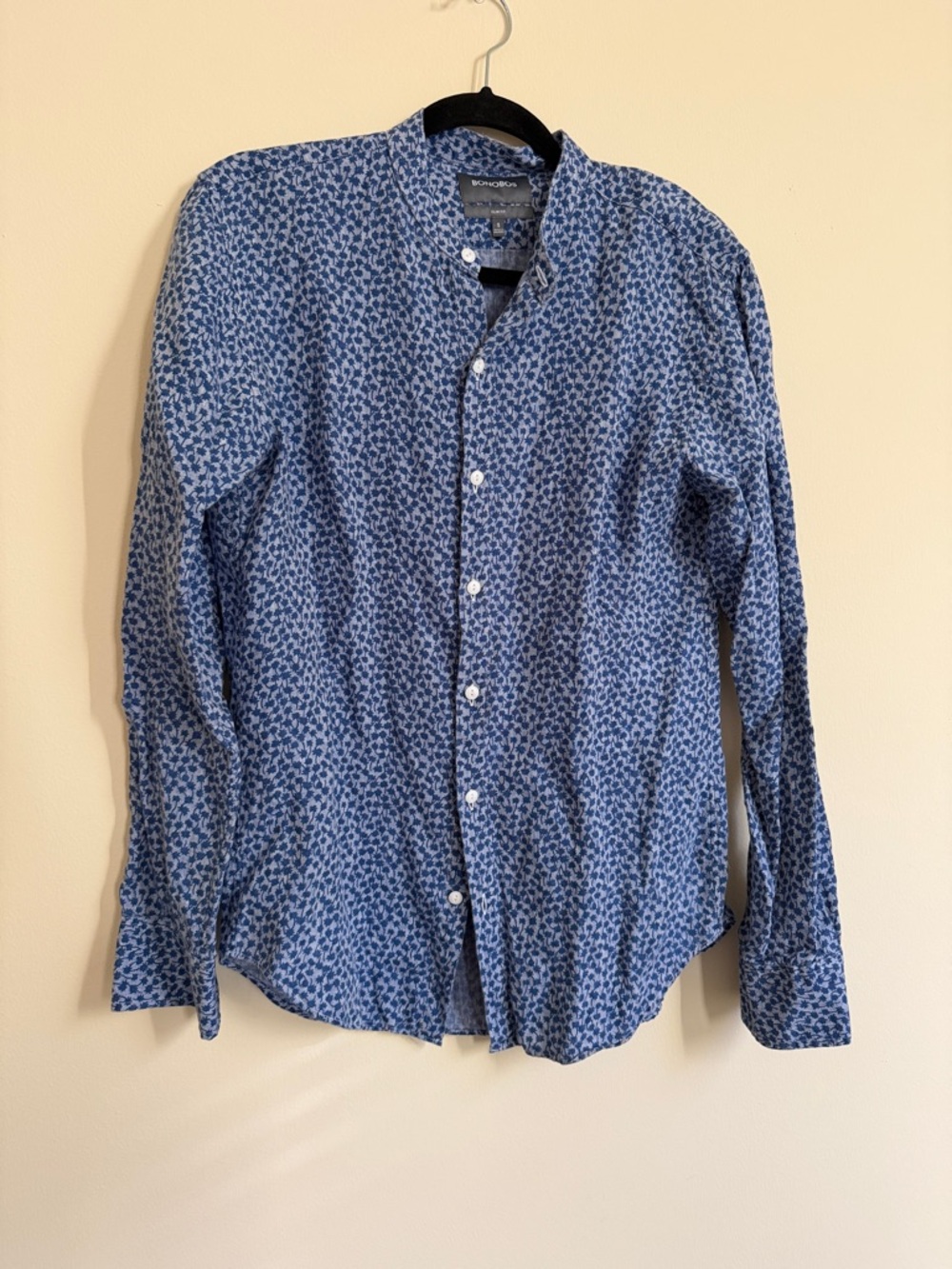 Bonobos Blue Floral-Patterned Button-Down Shirt